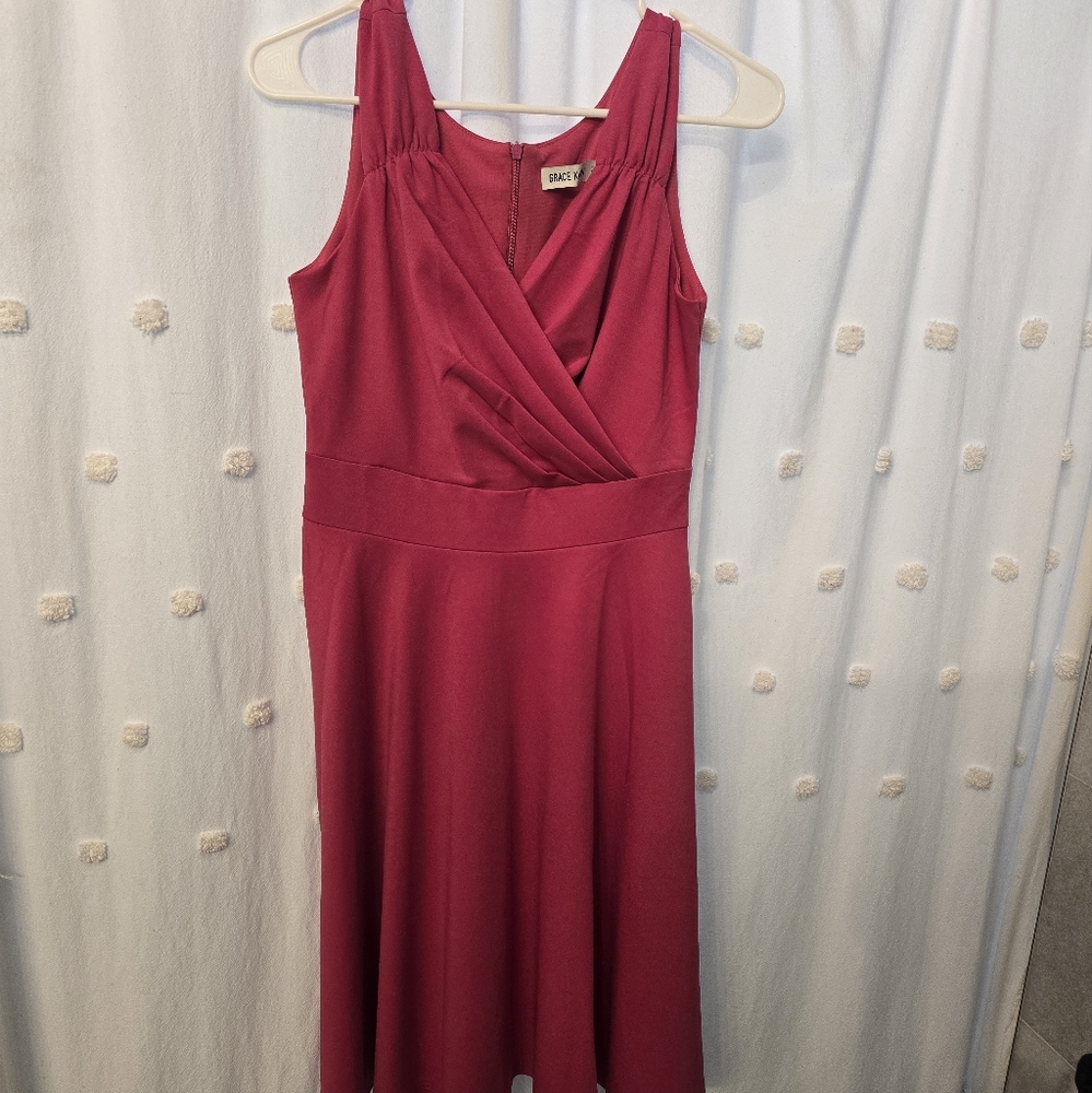 Grace Karin Sleeveless Wrap Midi Dress Size Small Womens